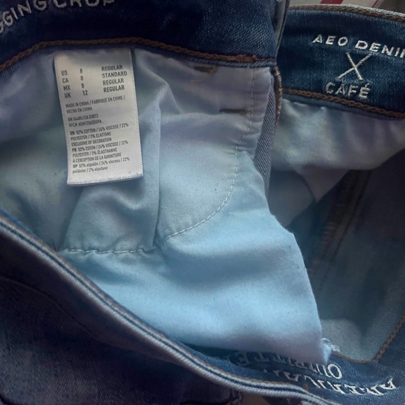 American Eagle AEO Denim Cafe Super Super Stretch Distressed Cropped Jegging, 8 - Picture 10 of 14